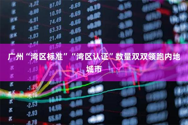 广州“湾区标准”“湾区认证”数量双双领跑内地城市